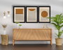 Wallity Cuadro Decorativo de 3 Piezas en MDF con Marco de Madera